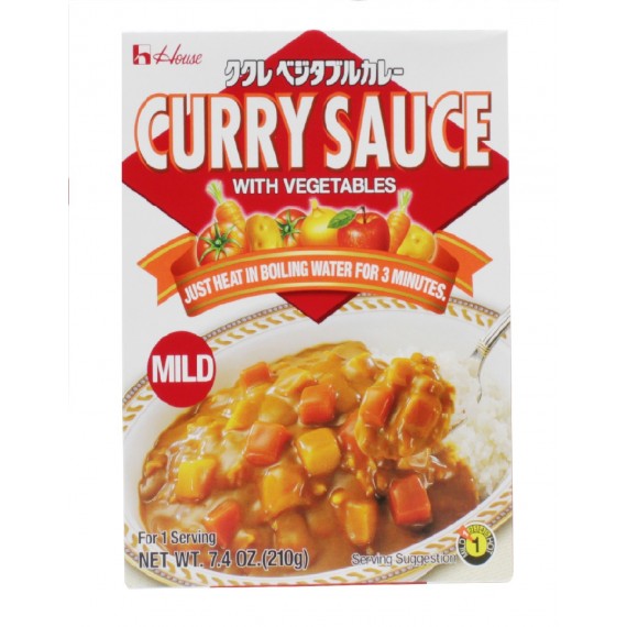 Curry végétarien instantané doux HOUSE 210g - mon panier d'asie