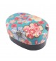 Bento ovale motif fleur bleu 415ml - mon panier d'asie