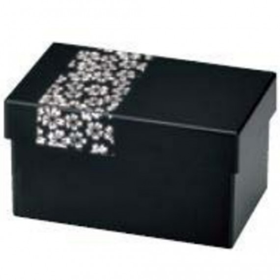 Bento noir motif sakura blanc 330ml+350ml