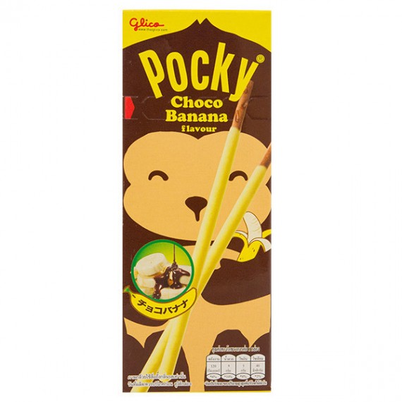 Pocky au chocolat et à la banane, Glico (Thaïlande), 25 g